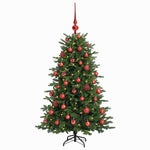 Műkarácsonyfa gömbbel 120 cm 150 LED Meleg fehér PVC és fém 4