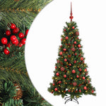 Műkarácsonyfa gömbbel 120 cm 150 LED Meleg fehér PVC és fém 2