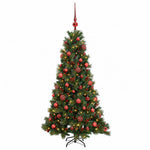 Műkarácsonyfa gömbbel 120 cm 150 LED Meleg fehér PVC és fém 4