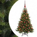 Műkarácsonyfa gömbbel 120 cm 150 LED Meleg fehér PVC és fém 2