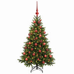 Műkarácsonyfa gömbbel 150 cm 150 LED Meleg fehér PVC és fém 4