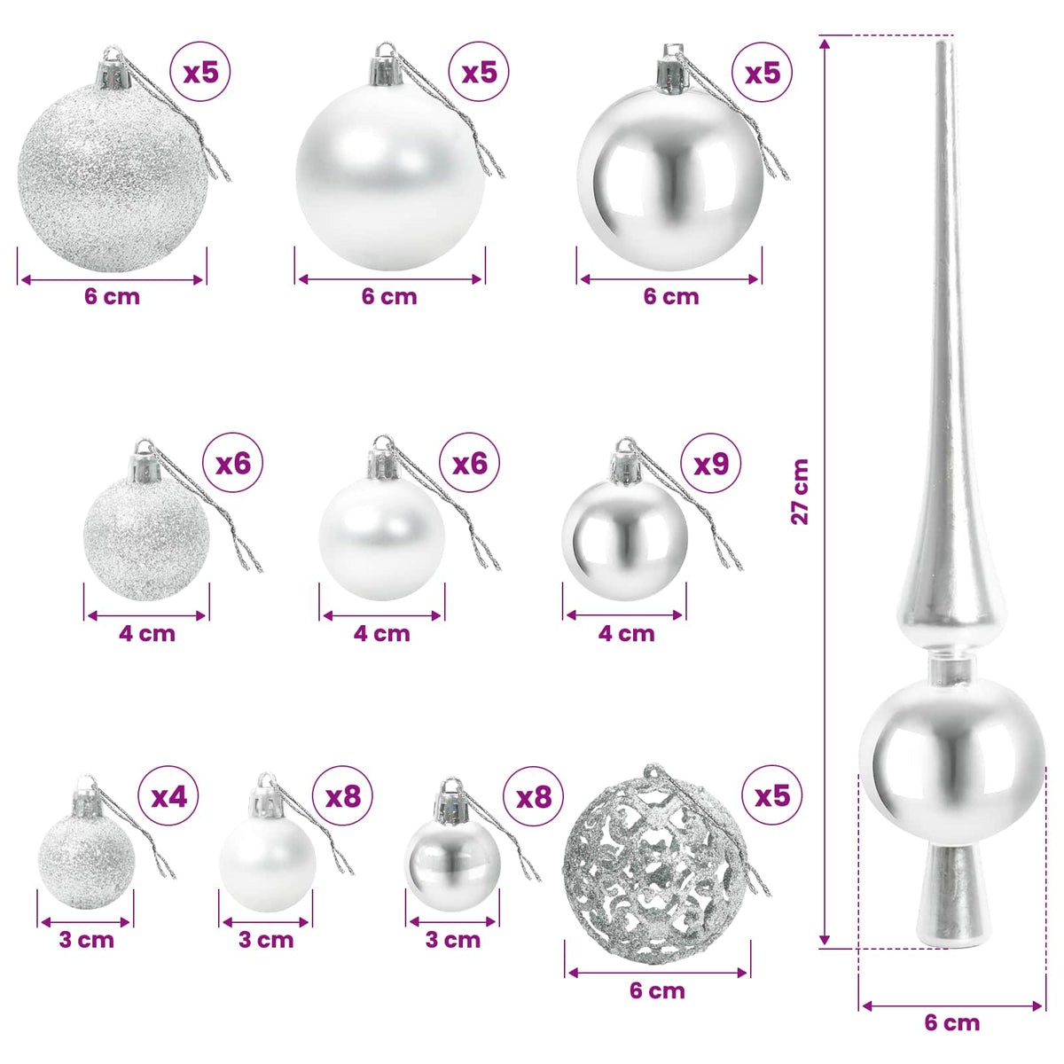 Műkarácsonyfa gömbbel 150 cm 150 LED Meleg fehér PVC és fém 12