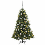 Műkarácsonyfa gömbbel 120 cm 150 LED Meleg fehér PVC és fém 4