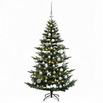 Műkarácsonyfa gömbbel 120 cm 150 LED Meleg fehér PE és PVC Zöld 4