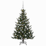 Műkarácsonyfa gömbbel 150 cm 150 LED Meleg fehér PVC és fém 4