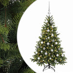 Műkarácsonyfa gömbbel 120 cm 150 LED Meleg fehér PVC és fém 2