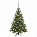 Műkarácsonyfa gömbbel 120 cm 150 LED Meleg fehér PVC és fém 4
