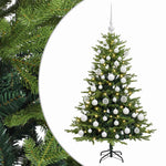 Műfenyő gömbökkel 150 cm 150 LED Meleg fehér PVC és fém Zöld 2