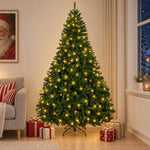 Műanyag Hajtogatós Karácsonyfa 210 cm 300 LED Meleg fehér
