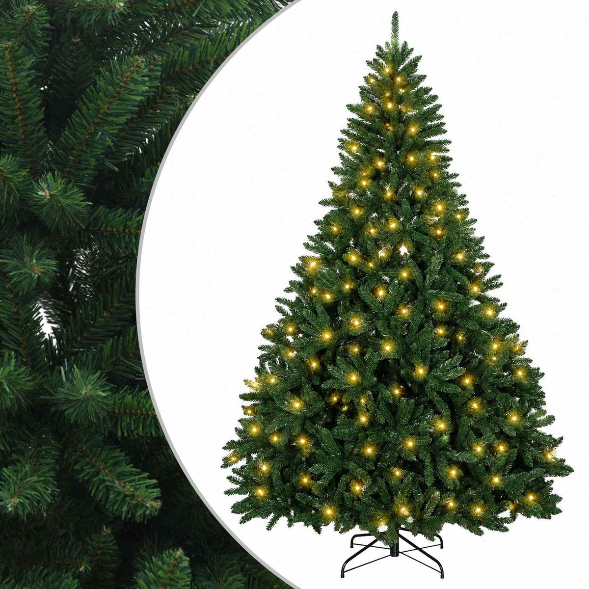 Műanyag Hajtogatós Karácsonyfa 210 cm 300 LED Meleg fehér 2