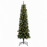 Mű Karcsú Karácsonyi Fa 180 cm 300 LED Meleg fehér PVC Zöld 4