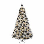 Műkarácsonyfa gömbbel 240 cm 300 LED Meleg fehér PVC és fém 4