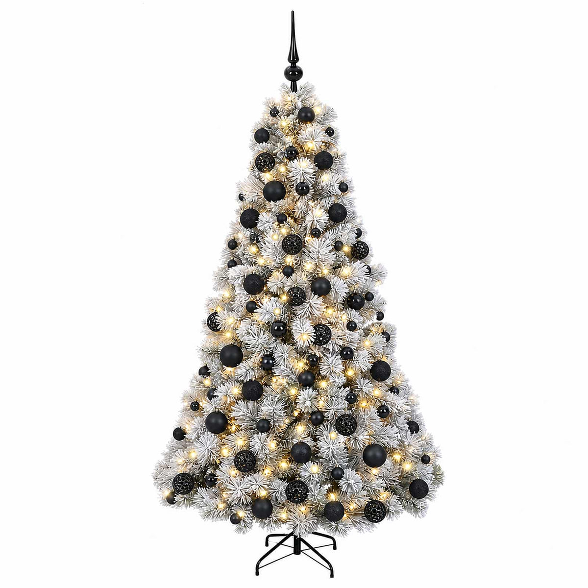 Műkarácsonyfa gömbbel 240 cm 300 LED Meleg fehér PVC és fém 4