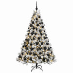 Műfenyő gömbökkel 240 cm 300 LED Meleg fehér PVC és fém 4