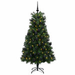 Mű zsanéros karácsonyfa gömbökkel 210 cm 300 LED Meleg fehér 4