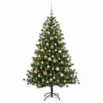 Műkarácsonyfa gömbbel 240 cm 300 LED Meleg fehér PVC és fém 4