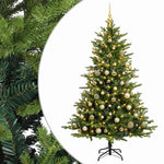 Műfenyő gömbökkel 240 cm 300 LED Meleg fehér PVC és fém Zöld 2