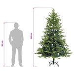 Műfenyő gömbökkel 240 cm 300 LED Meleg fehér PVC és fém Zöld 14