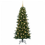 Műkarácsonyfa gömbbel 240 cm 300 LED Meleg fehér PVC és PE Zöld 4