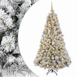 Műkarácsonyfa gömbbel 180 cm 300 LED Meleg fehér PVC és fém 2