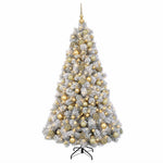 Műkarácsonyfa gömbbel 180 cm 300 LED Meleg fehér PVC és fém 4