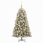 Mű zsanéros karácsonyfa gömbökkel 180 cm 300 LED Meleg fehér 4