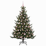 Műkarácsonyfa gömbbel 180 cm 300 LED Meleg fehér PVC és fém 4