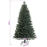 Műfenyő gömbökkel 210 cm 300 LED Meleg fehér PVC és fém Zöld 11