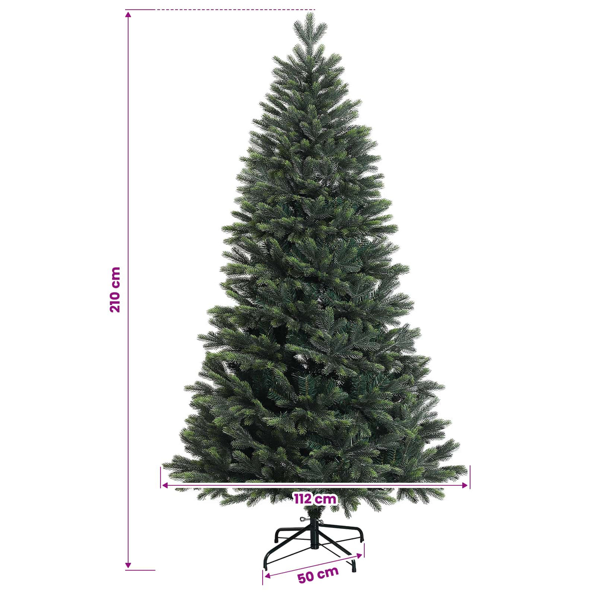 Műfenyő gömbökkel 210 cm 300 LED Meleg fehér PVC és fém Zöld 11