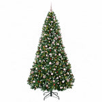 Zöld műfenyő díszgömbökkel 210 cm 300 LED Meleg fehér 4