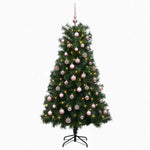 Mű zsanéros karácsonyfa gömbökkel 210 cm 300 LED Meleg fehér 4