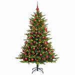 Műkarácsonyfa gömbbel 210 cm 300 LED Meleg fehér PVC és fém 4