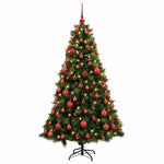 Műkarácsonyfa gömbbel 180 cm 300 LED Meleg fehér PVC és fém 4