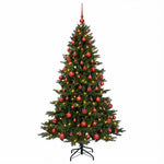 Műkarácsonyfa gömbbel 210 cm 300 LED Meleg fehér PVC és fém 4