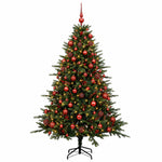 Műkarácsonyfa gömbbel 210 cm 300 LED Meleg fehér PVC és fém 4