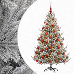 Műkarácsonyfa gömbbel 210 cm 300 LED Meleg fehér PVC és fém 2