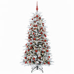 Műkarácsonyfa gömbbel 210 cm 300 LED Meleg fehér PE és PVC 4