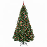 Zöld műkarácsonyfa gömbökkel 210 cm 300 LED Meleg fehér 4