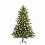 Műkarácsonyfa gömbbel 210 cm 300 LED Meleg fehér PVC és fém 4