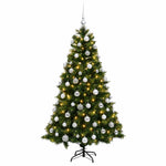 Műkarácsonyfa gömbbel 240 cm 300 LED Meleg fehér PVC és fém 4