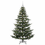 Műkarácsonyfa gömbbel 210 cm 300 LED Meleg fehér PE és PVC Zöld 4
