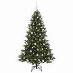 Műkarácsonyfa gömbbel 180 cm 300 LED Meleg fehér PVC és fém 4
