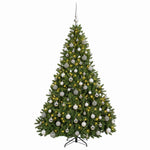 Műkarácsonyfa világoszöld gömbökkel 210 cm 300 LED Meleg fehér 4