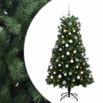 Mű zsanéros karácsonyfa gömbökkel 240 cm 300 LED Meleg fehér 2
