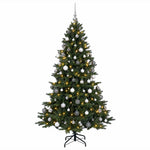 Műkarácsonyfa gömbbel 210 cm 300 LED Meleg fehér PVC és fém 4