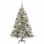 Műkarácsonyfa gömbbel 180 cm 300 LED Meleg fehér PVC és fém 4