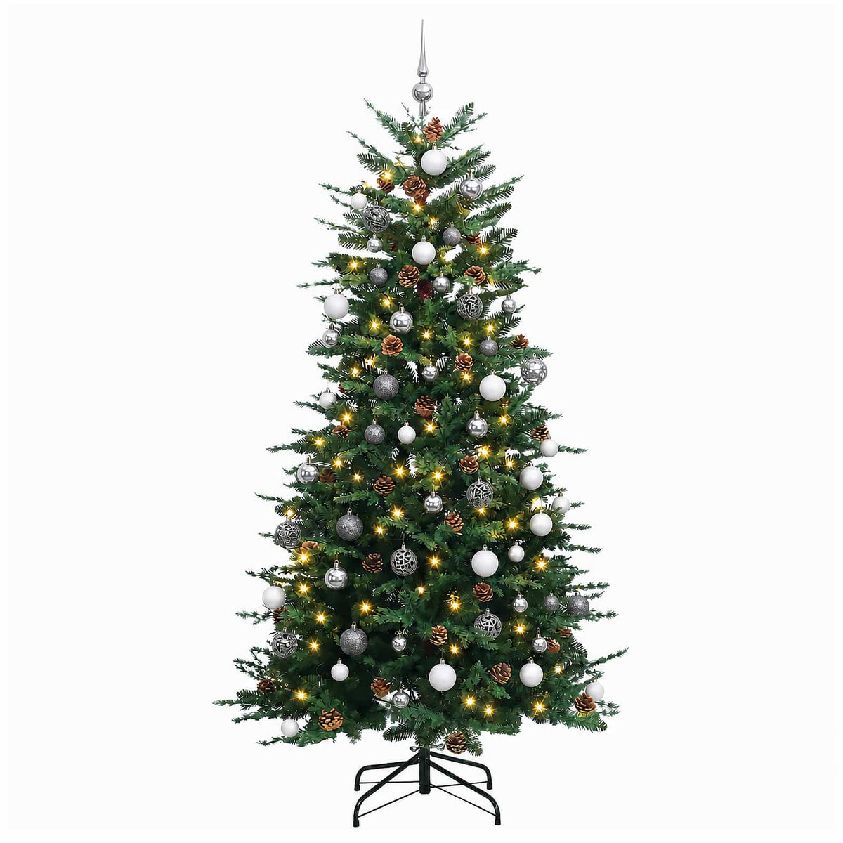 Műanyag Hajtogatós Karácsonyfa 180 cm 300 LED Meleg fehér 4