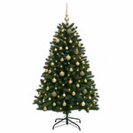 Sötétzöld műkarácsonyfa gömbökkel 270 cm 600 LED Meleg fehér 4