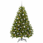 Világos zöld műkarácsonyfa gömbökkel 270 cm 600 LED Meleg fehér 4