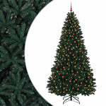 Sötétzöld műfenyő gömbökkel 300 cm 600 LED Meleg fehér 2
